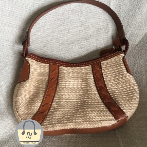 Fossil Handbags - Fossil straw with leather trim mini handbag
